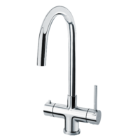 Selsiuz 350652.1 Robinet d'eau bouillante &agrave; pousser et tourner, rond, chrom&eacute;