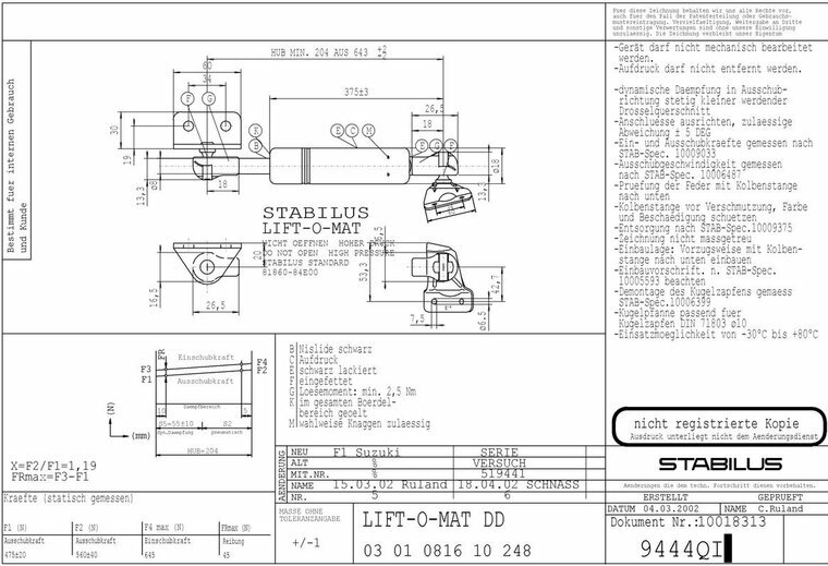 Stabilus 9444QI 475N