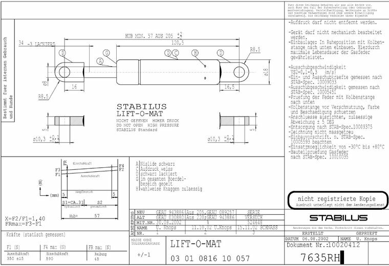Stabilus 7635RH 0350N