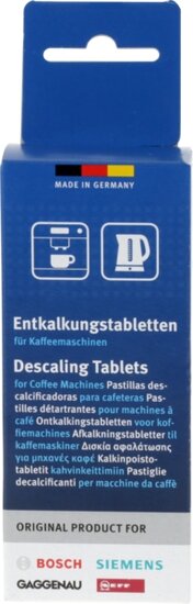 Siemens Bosch 00311864 Pastilles de d&eacute;tartrage pour machines &agrave; expresso 6x 18 grammes