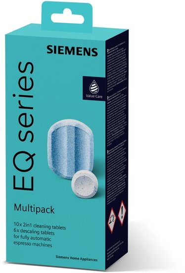 Siemens Bosch 00312291 Kit d'entretien pour machines &agrave; caf&eacute; 10 tablettes de nettoyage 2 x 3 tablettes de d&eacute;tartrage