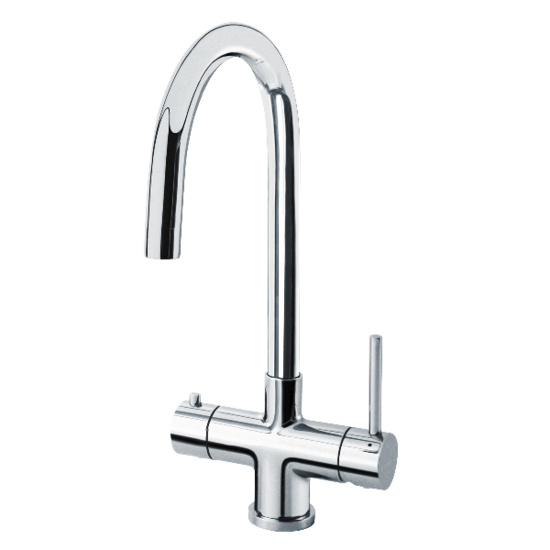 Selsiuz 350652.1 Robinet d'eau bouillante &agrave; pousser et tourner, rond, chrom&eacute;