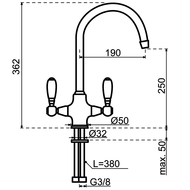Lanesto Lavanto Twin 250545 afmetingen